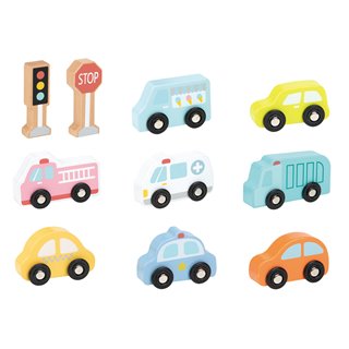 Vehicle set in wooden box